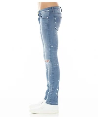 Hvman Chosen To Prevail x Cult Men's Strat Ripped and Paint-Splatter Super-Skinny Jeans