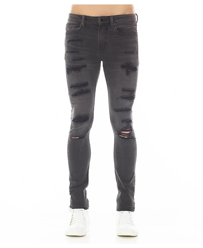 Hvman Chosen To Prevail x Cult Men's Strat Super-Skinny Distressed Low Rise Jeans
