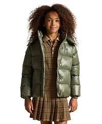 Polo Ralph Lauren Girls' 7-16 Glossy Down Hooded Jacket