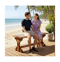 Slickblue Solid Fir Wood Outdoor Garden Bench for Patio Porch and Backyard