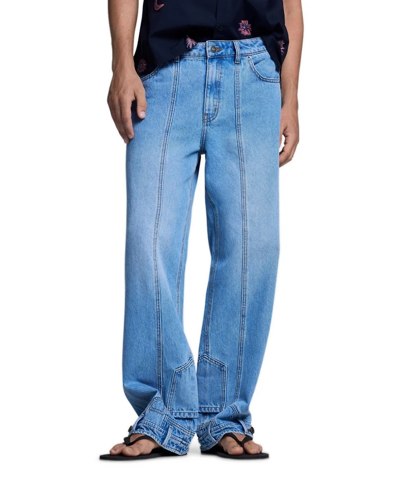 Desigual Men's Wide-Leg Straight-Leg Denim Jeans