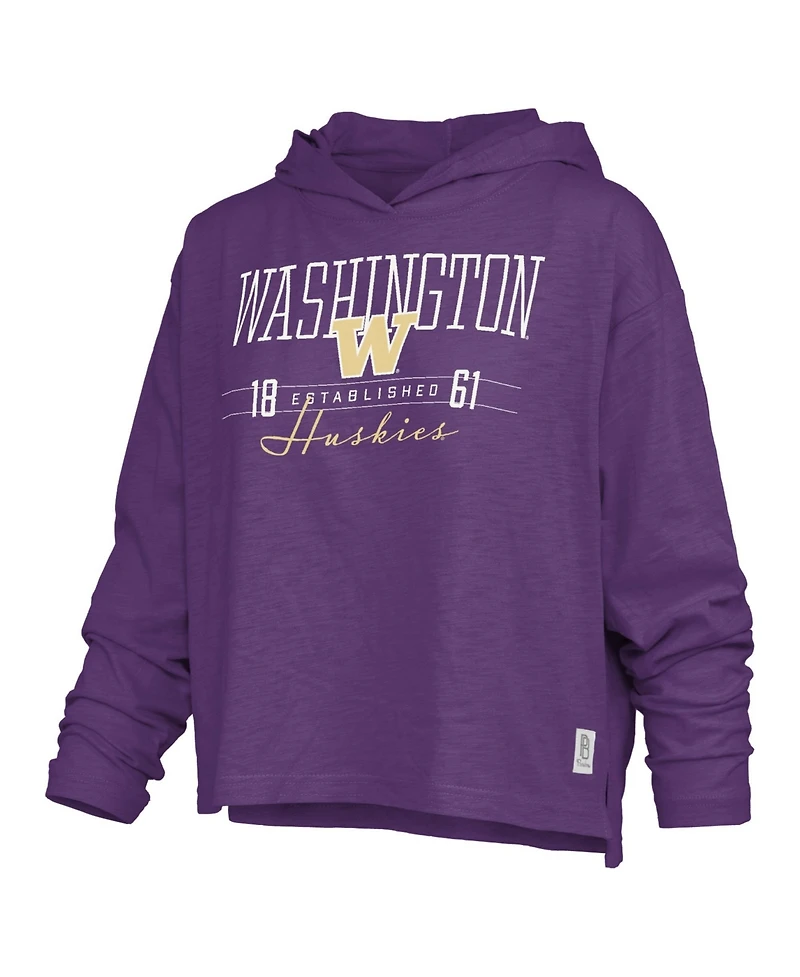 Pressbox Women's Castillo Oversized Slub Long Sleeve Hooded T-Shirt