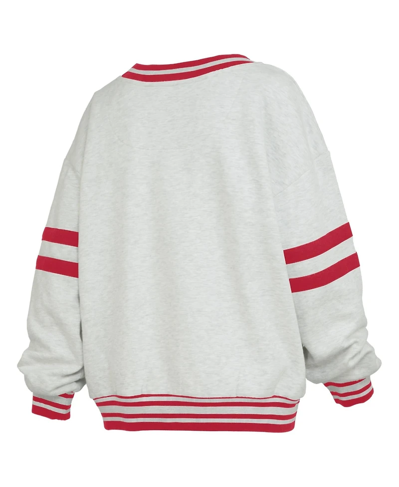 Pressbox Women's Oates Maryland Terrapins Tackle Twill V-Neck Sweatshirt