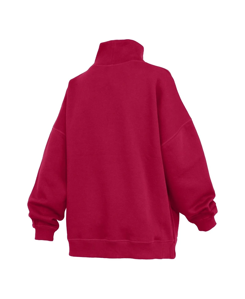 Pressbox Women's Oklahoma Sooners Oversized Graphic Mock Neck Sweatshirt