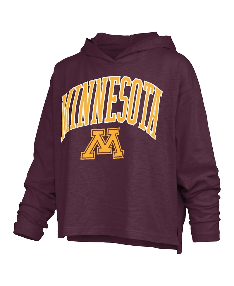 Pressbox Women's Minnesota Golden Gophers Nelson Long-Sleeve Hooded Oversized T-Shirt