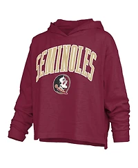 Pressbox Women's Florida State Seminoles Nelson Oversized Slub Hooded Long-Sleeve T-Shirt