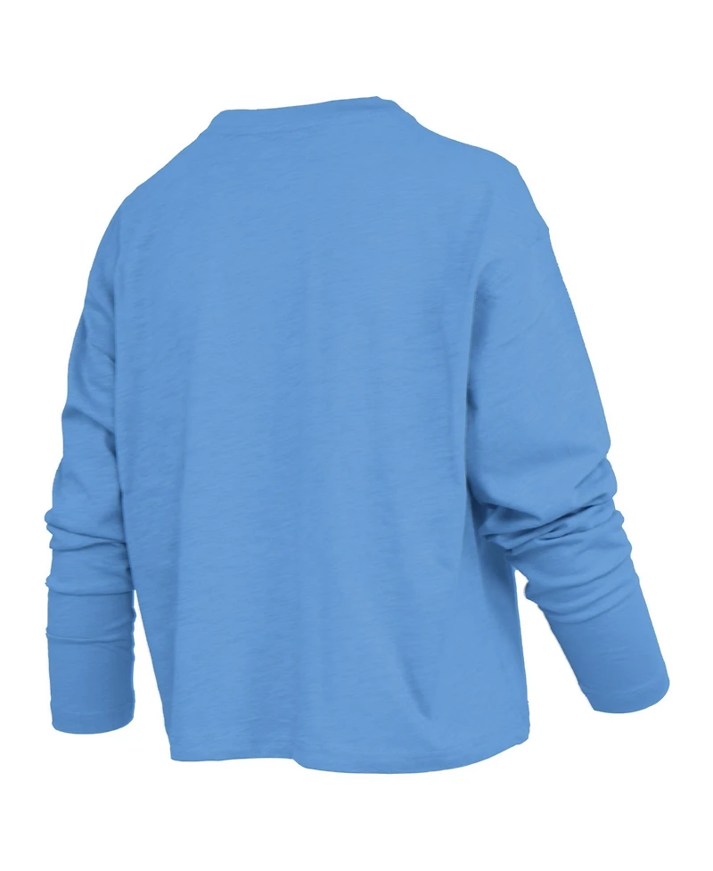 Pressbox Women's North Carolina Tar Heels Motley Burnout Boxy Dropped-Shoulder Long-Sleeve T-Shirt