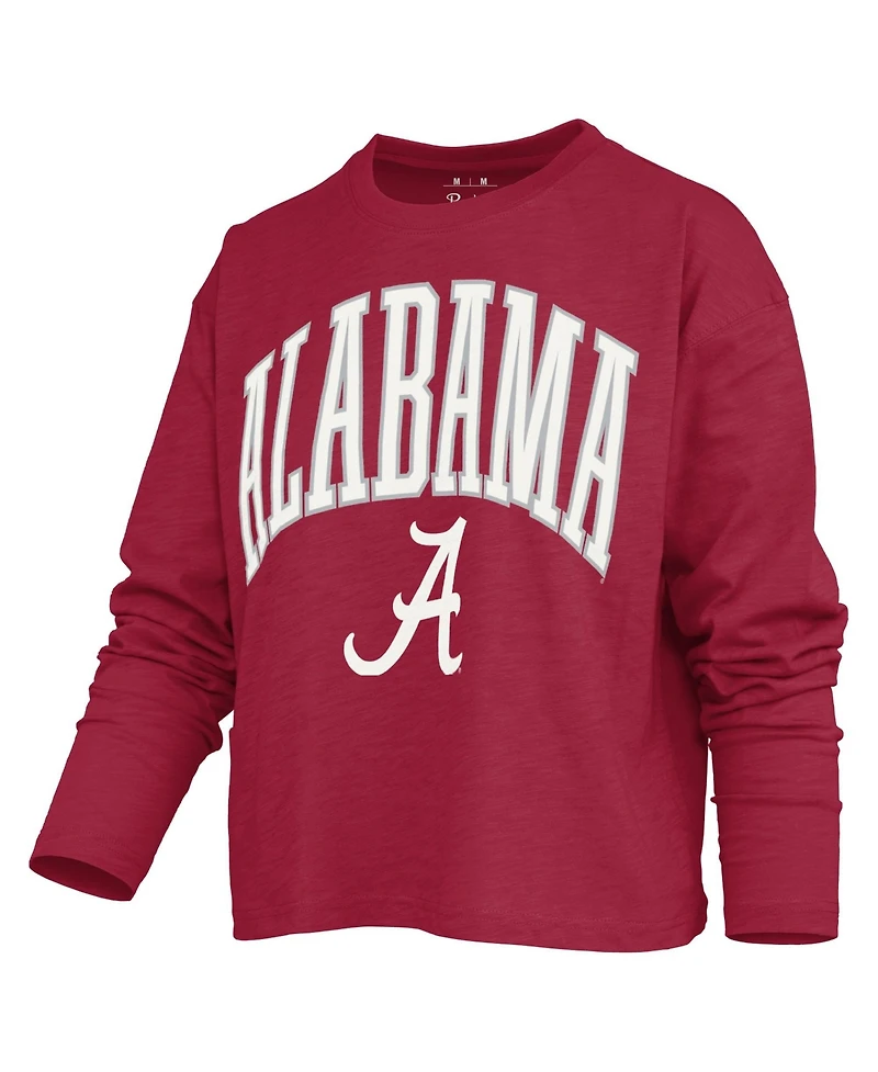 Pressbox Women's Alabama Crimson Tide Motley Long Sleeve Boxy-Fit T-Shirt