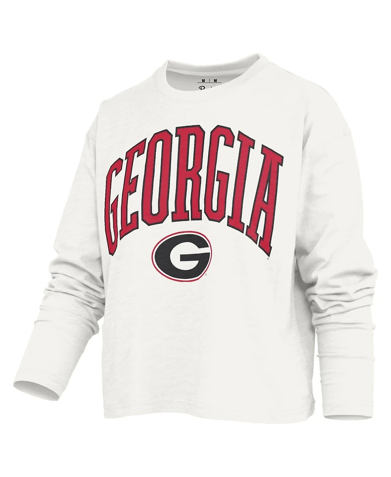Pressbox Women's Georgia Bulldogs Motley Boxy Waist-Length Long-Sleeve T-Shirt