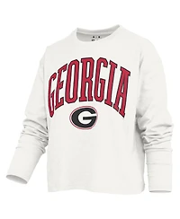 Pressbox Women's Georgia Bulldogs Motley Boxy Waist-Length Long-Sleeve T-Shirt