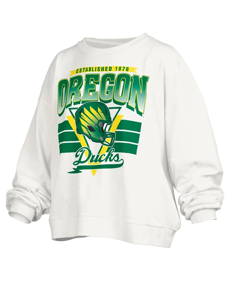 Pressbox Women's Oregon Ducks Janice Oversized Crewneck Retro Sweatshirt