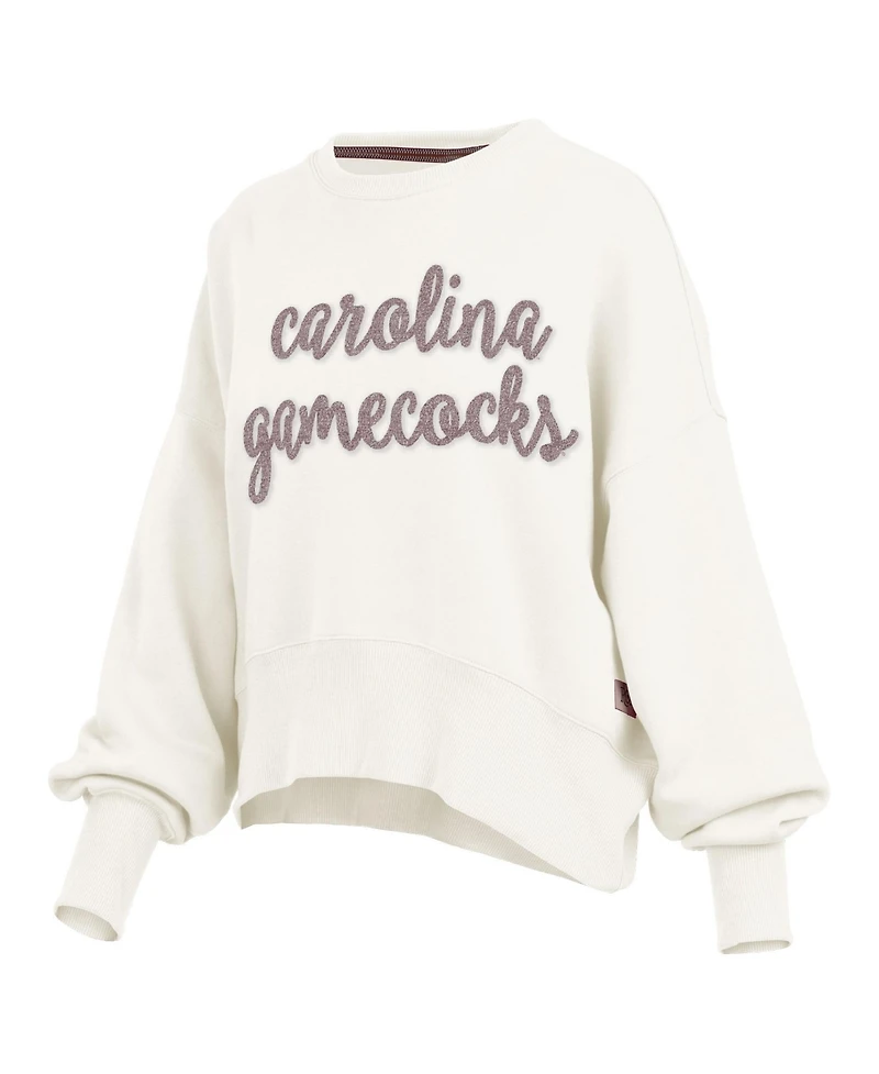 Pressbox Women's South Carolina Gamecocks Chelsea Oversized Chenille Applique Pullover Sweatshirt