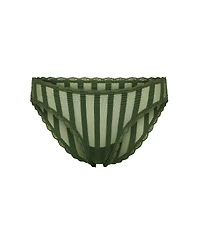 Adore Me Plus Juno Cheeky Striped Mesh Lace Trim Panty