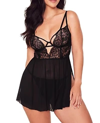 Adore Me Rae Women's Plus-Size Unlined Babydoll & G-String Set Lingerie