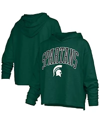 Pressbox Women's Michigan State Spartans Nelson Long-Sleeve Hooded Slub T-Shirt