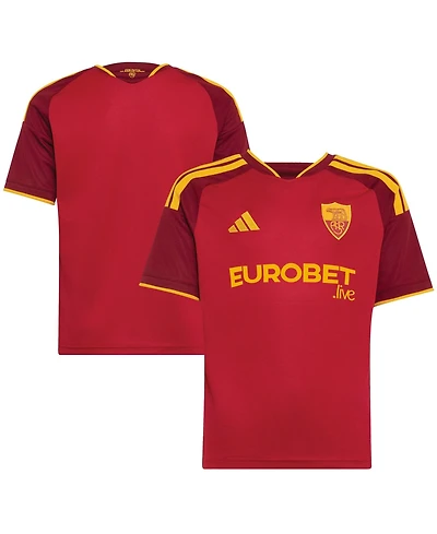 Adidas Boys' and Girls' As Roma Jacquard 2026/27 Home Replica Jersey