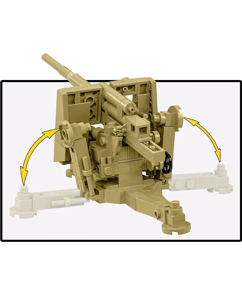 Cobi Historical Collection Wwii 8.8 cm Flak 18 (Dak) Cannon 232-Piece Building Set, Ages 9+