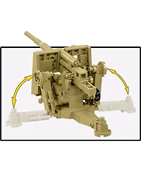 Cobi Historical Collection Wwii 8.8 cm Flak 18 (Dak) Cannon 232-Piece Building Set, Ages 9+