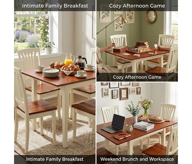 East West Furniture 5 Pc Dinette set for 4-Kitchen Table and 4 Dining Chairs