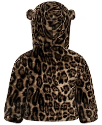S Rothschild & Co Baby Girls' Reversible Faux Fur Hooded Jacket