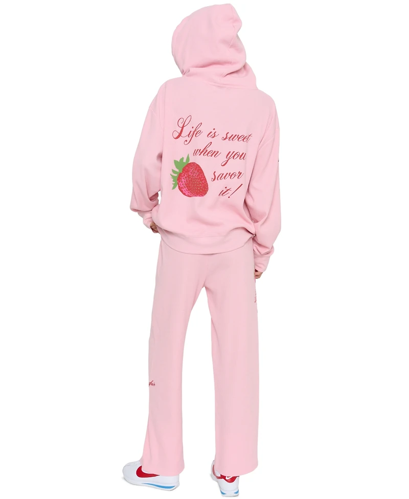 Mayfair Juniors' Life Is Sweet Pull-On Graphic Wide-Leg Sweatpants