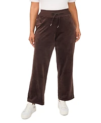 Vince Camuto Plus Velour Drawstring-Waist Straight-Leg Pants, Created for Macy's
