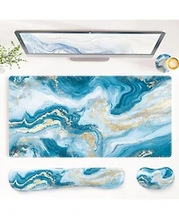 Lofree 4 1 Pu Leather Desk Mat Set Wrist Rest Coaster Non Slip Office Gaming Accessories