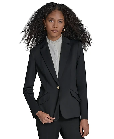 Bcbg Women's Padded Shoulder One Button Jacket