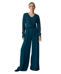 The Fold Women's Lyon High-Rise Palazzo Wide-Leg Pants