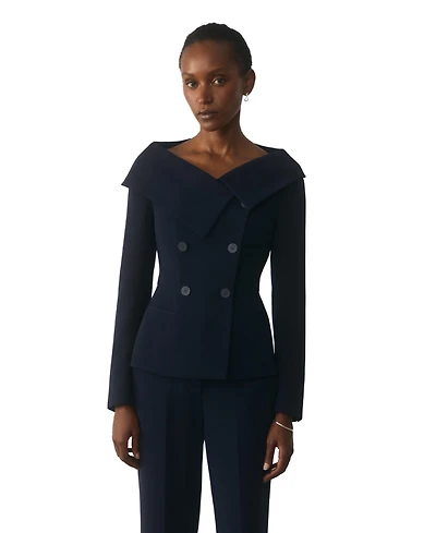 The Fold Women's Lorelli Double-Breasted Tailored Blazer