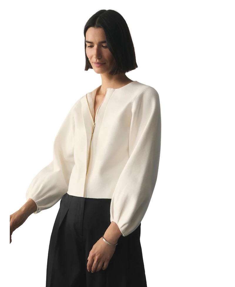 The Fold Women's Candela Wool Blend Zip Up Jacket