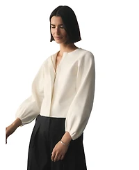 The Fold Women's Candela Wool Blend Zip Up Jacket