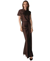 The Fold Women's Lucena High-Waisted Wide-Leg Satin Trousers