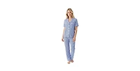 Motette Women's Cobalt Stripe Matching Family Short-Sleeve Pajama Set