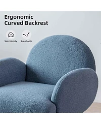 Dyhome Teddy Upholstered Armchair, Modern Accent Chair with Metal Legs, Set of 2