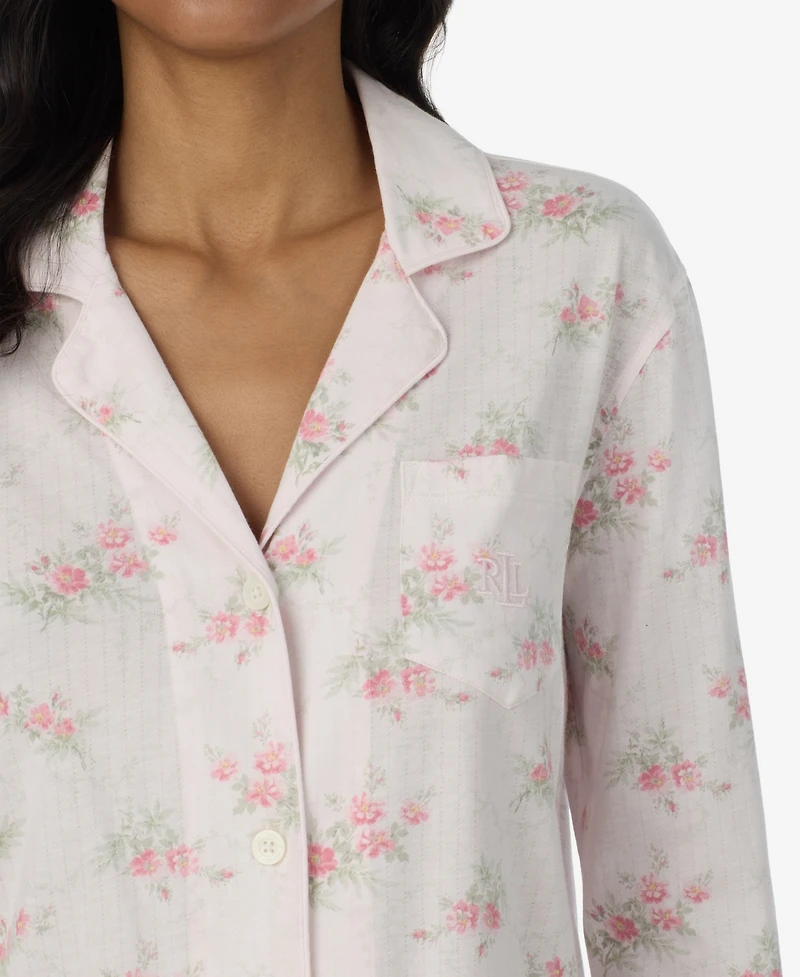 Lauren Ralph Women's 3/4-Sleeve Pajama Set