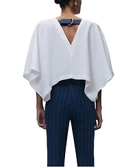 Nocturne Women's Belt Detail V-Neck Blouse