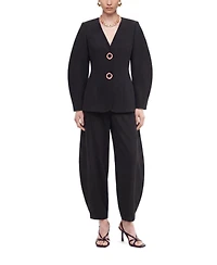 Nocturne Women's Ring Button Wrap Front Jacket