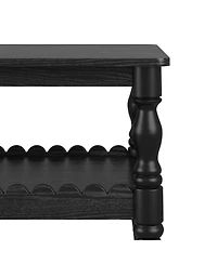 Streamdale Furniture Solid Wood 2-Tier Rectangle Coffee Table with Storage