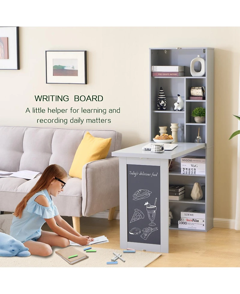 Streamdale Fold-out Wall Mount Convertible Writing Desk with Storage