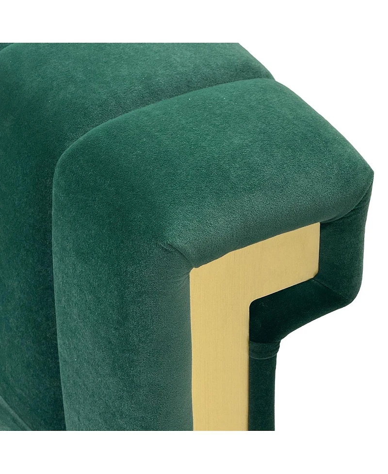 Streamdale Furniture Modern Retro Green Velvet 3-Seater Sofa with Gold Accents