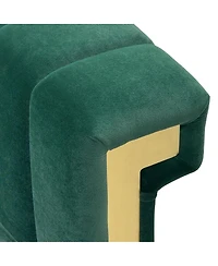 Streamdale Furniture Modern Retro Green Velvet 3-Seater Sofa with Gold Accents