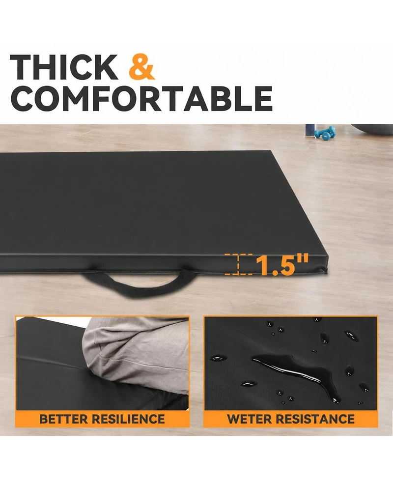 Piscifun 1.5 Inch Thick Foldable Eva Foam Mat With Carrying Handles For Camping Gardening Home Gym