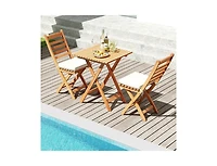Boyel Living Folding Chair Table Set with Soft Seat Cushions and Table
