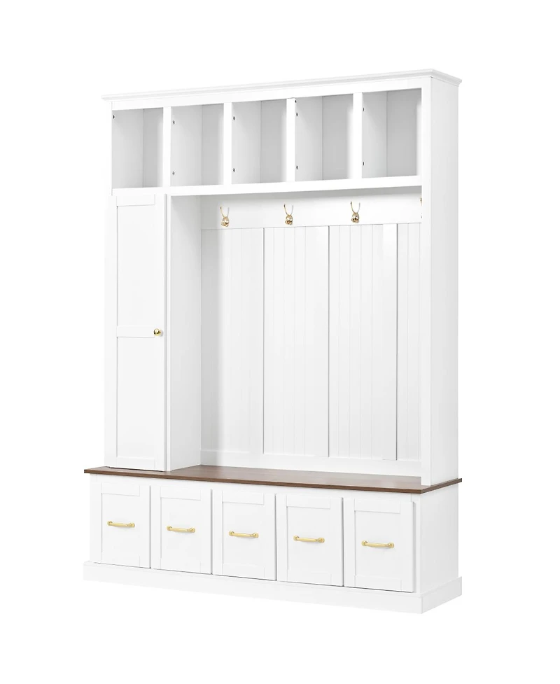 Streamdale Furniture Entryway Hall Tree with Coat Hooks