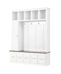 Streamdale Furniture Entryway Hall Tree with Coat Hooks
