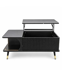 Streamdale Furniture Wood Lift Top Coffee Table with Hidden Compartment and Storage Shelf