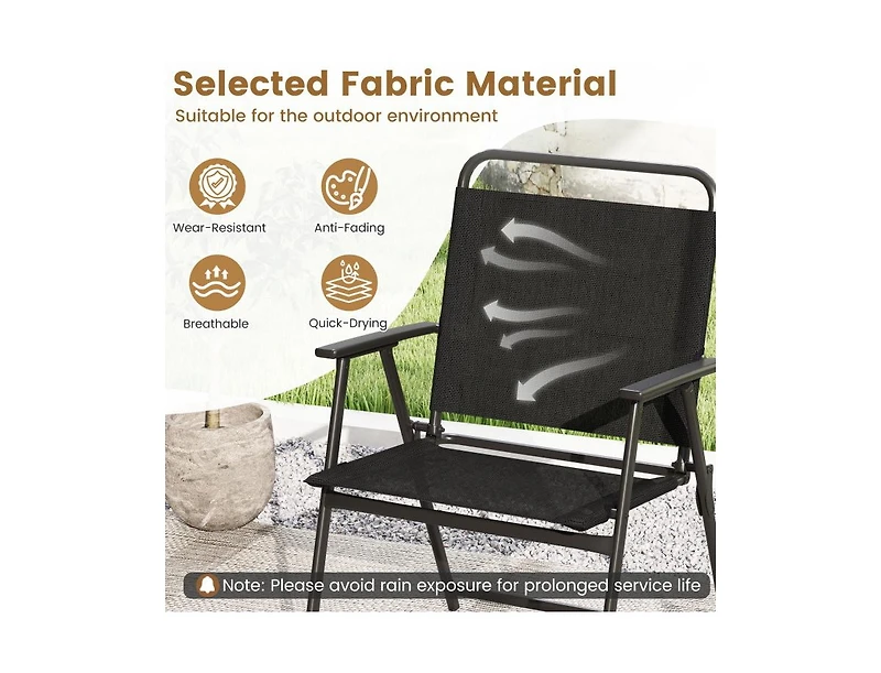 Boyel Living 3 Pieces Patio Folding Conversation Chairs and Table