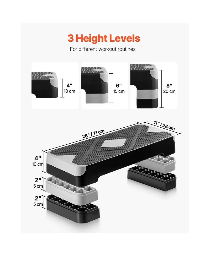Hongge 28-Inch Height Adjustable Aerobic Exercise Step Platform