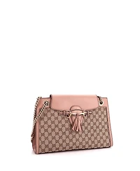 Pre-Owned Gucci Large Emily Chain Flap Shoulder Bag Gg Canvas and Leather